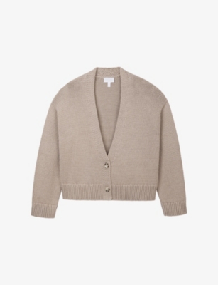 The White Company S Hazelwood V-neck Boxy-fit Cotton Cardigan Xs
