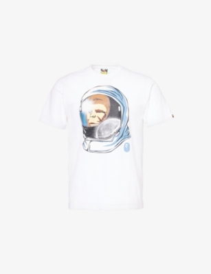 Mens A Bathing Ape Moon Space Ape Crew-Neck Regular-Fit Cotton-Jersey T-Shirt
