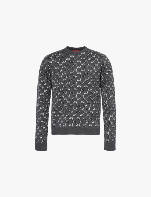 GG-jacquard crewneck wool jumper