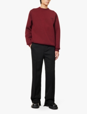 Gucci Mens Rosso Ancora White M Rosso Ancora Crewneck Stretch-jersey Sweatshirt In Rosso Ancora White M