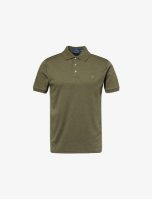 POLO RALPH LAUREN: Logo-embroidered slim-fit cotton-jersey polo shirt