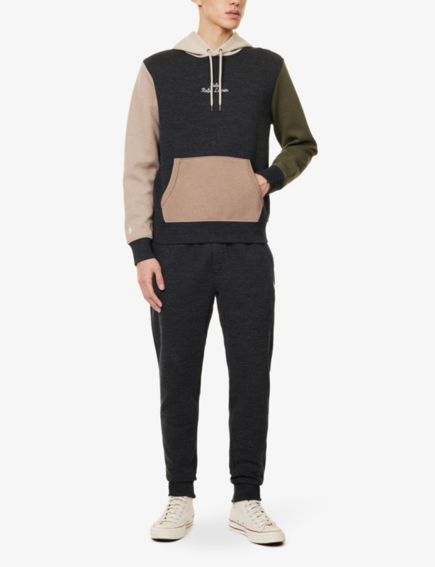 Athletic logo-embroidered cotton-blend jersey jogging bottoms