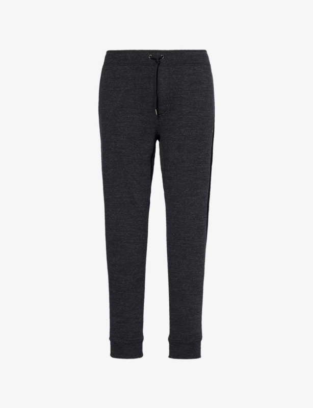 Athletic logo-embroidered cotton-blend jersey jogging bottoms