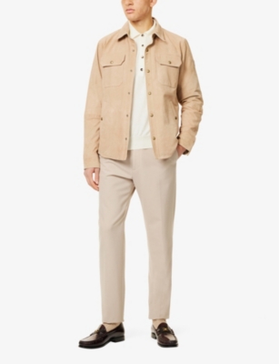 POLO RALPH LAUREN: Reversible flap-pocket regular-fit suede jacket