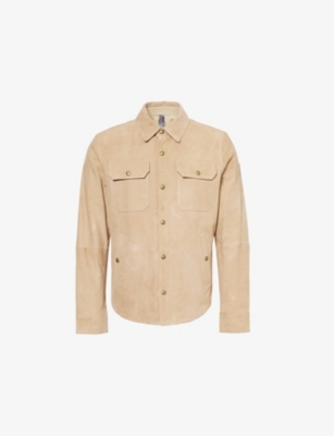 POLO RALPH LAUREN: Reversible flap-pocket regular-fit suede jacket