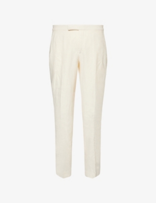 POLO RALPH LAUREN: Extension Straight-Leg Linen Trousers