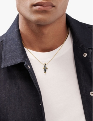 TIFFANY & CO: Titan by Pharrell Williams spear-pendant 18ct yellow-gold and titanium necklace