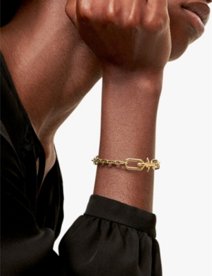 TIFFANY & CO: Titan by Pharrell Williams Medium Link Station 18ct yellow-gold bracelet