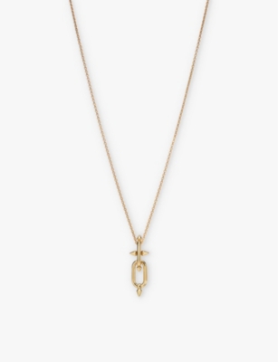 TIFFANY & CO: Titan by Pharrell Williams spear-pendant 18ct yellow-gold necklace