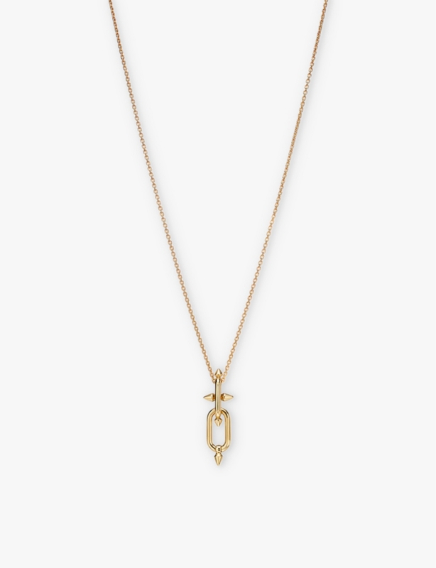 Titan by Pharrell Williams spear-pendant 18ct yellow-gold necklace