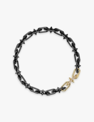 TIFFANY & CO: Titan by Pharrell Williams 18ct yellow-gold, titanium and 0.48ct brilliant-cut diamond necklace