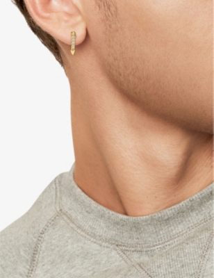 TIFFANY & CO: Titan by Pharrell Williams Titan small 18ct yellow-gold and 0.19ct brilliant-cut diamond hoop earrings