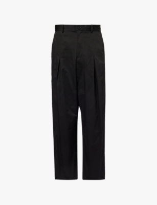 Mens Loewe Dropped-crotch pleat wide-leg cotton trousers