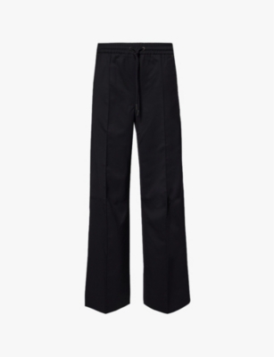 Shop Me And Em Womens Tailored Track Straight-leg Wool Trousers Navy