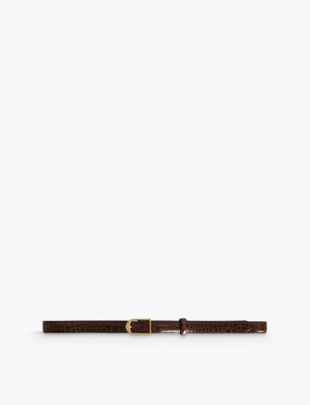 Rise croc-embossed leather belt