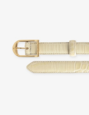 ZADIG & VOLTAIRE WOMENS FLASH RISE CROC-EMBOSSED LEATHER BELT 