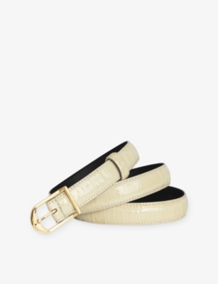 ZADIG & VOLTAIRE WOMENS FLASH RISE CROC-EMBOSSED LEATHER BELT 