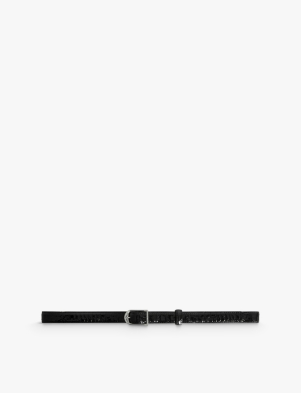 Rise croc-embossed leather belt