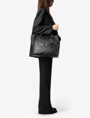 ZADIG&VOLTAIRE: Angel crinkle-effect leather tote bag