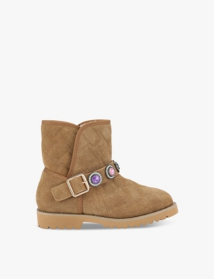 Kurt Geiger Kids' S' Mini Orson Suede Ankle Boot In Tan