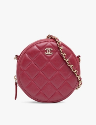 RESELFRIDGES Pre-loved Chanel Round pearl-embellished lamb