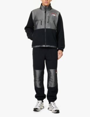 Shop The North Face Mens  Retro Denali Check-panel Fleece Jacket In Tnf Black/moons