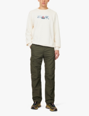 THE NORTH FACE MENS THE NORTH FACE EXPEDITION BRAND-PRINT COTTON-JERSEY SWEATSHIRT 