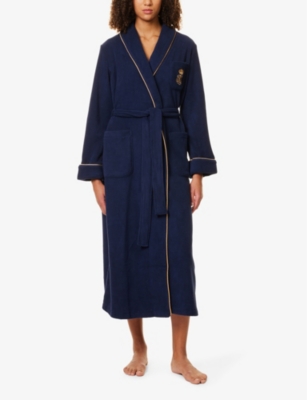 Dalton shawl-collar long woven robe