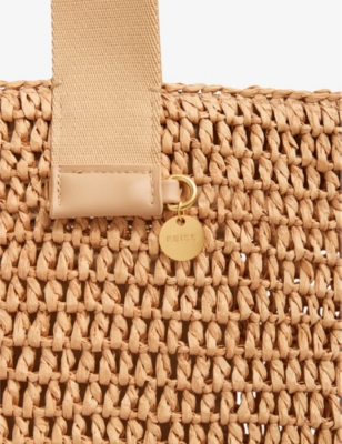 REISS: Emeryson Crochet Raffia Tote Bag