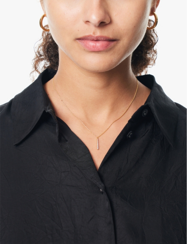 Olga 18ct yellow gold-plated sterling-silver and cubic zirconia pendant necklace