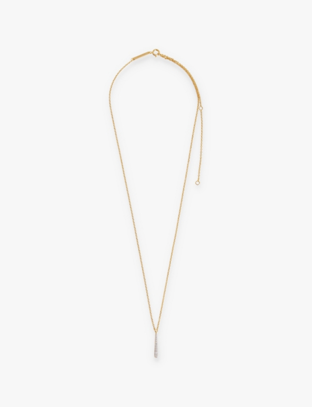 Olga 18ct yellow gold-plated sterling-silver and cubic zirconia pendant necklace