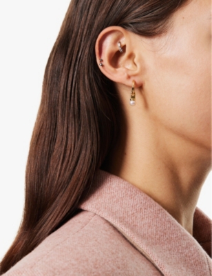 PDPAOLA: La Perla 18ct yellow-gold plated 925 sterling silver and faux-pearl hoop earrings