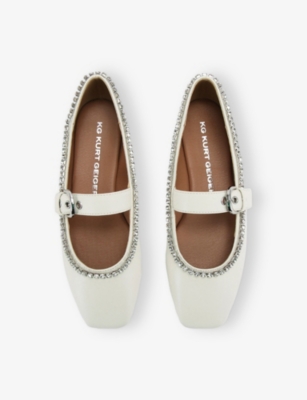 KG KURT GEIGER: Nico Gem Satin Ballet Flats