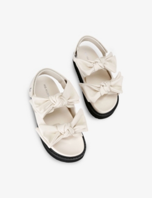 Kg Kurt Geiger Womens Rochelle Bow-embellished Faux-leather Sandals B In Bone