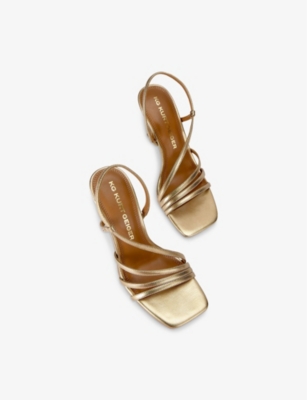KG KURT GEIGER WOMENS GOLD SWEETIE 95 STRAPPY METALLIC FAUX-LEATHER SANDALS EUR 36 / 3 UK