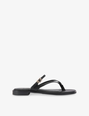 KG KURT GEIGER: Rail Faux-Leather Flat Sandals