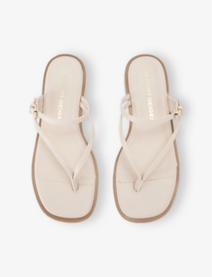 KG KURT GEIGER: Rail Faux-Leather Flat Sandals