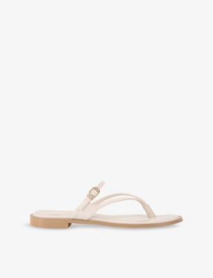 KG KURT GEIGER: Rail Faux-Leather Flat Sandals