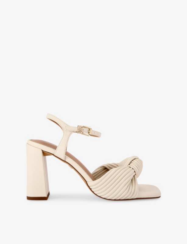 Signet 105 Twisted-Strap Faux-Leather Heeled Sandals