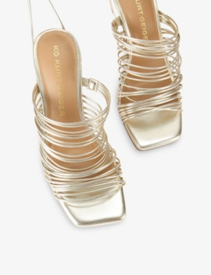 KG KURT GEIGER: Selected Multi-Strap Heeled Faux-Leather Sandals