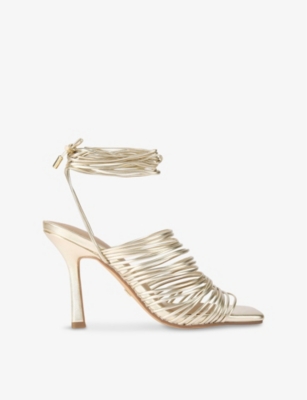 KG KURT GEIGER: Selected Multi-Strap Heeled Faux-Leather Sandals