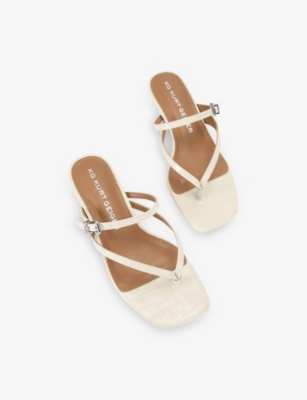 KG KURT GEIGER: Sian Logo-Embellished Faux-Leather Heeled Sandals