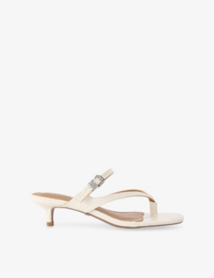 KG KURT GEIGER: Sian Logo-Embellished Faux-Leather Heeled Sandals