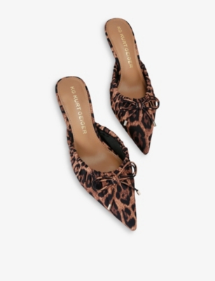 KG KURT GEIGER: Saylor Leopard-Print Woven Heeled Mules