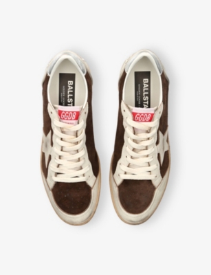 GOLDEN GOOSE: Ballstar Leather and Suede Low-Top Trainers