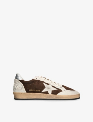 GOLDEN GOOSE: Ballstar Leather and Suede Low-Top Trainers