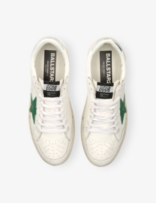 GOLDEN GOOSE: Ballstar 2 Logo-Print Leather Low-Top Trainers