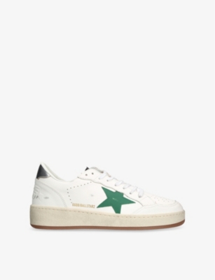 GOLDEN GOOSE: Ballstar 2 Logo-Print Leather Low-Top Trainers