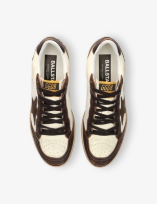 GOLDEN GOOSE: Ball Star Leather and Mesh Low-Top Trainers