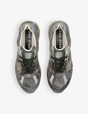 Golden Goose Men's Running Dad Suede And Nylon Upper Leather Star And Heel Sneaker In Black/comb
